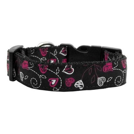 UNCONDITIONAL LOVE Crazy Hearts Nylon Collars Black Medium UN742394